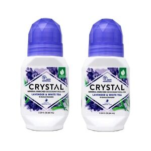 2 Crystal Mineral Deodorant Roll-On, Lavender & White Tea 2.25 oz